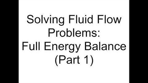 Solving Fluid Flow Problems (Full Balance) Demo Video 1