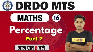 DRDO MTS || Maths || By Manjeet sir || Class 16 || Percentage