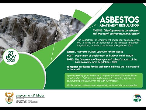 Launch Of The Asbestos Abatement Regulation - 27 November 2020