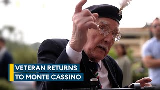 100-year-old WW2 veteran pays moving tribute to fallen friends on return to Monte Cassino