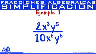 Simplificación de fracciones algebraicas | Ejemplo 1