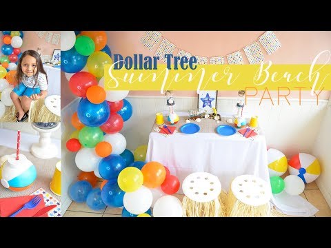 Summer Beach/Pool Party Decor Ideas!! - (Dollar Tree DIY) + ORGANIC BALLOON GARLAND