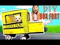 DIY BOX FORT SCHOOL BUS!! 📦🚌(IT ACTUALLY WORKS!)