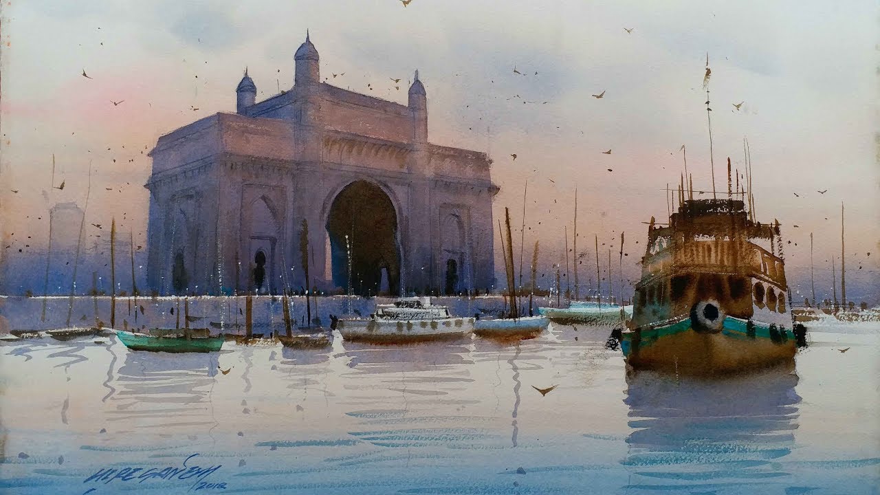 india tourist places painting