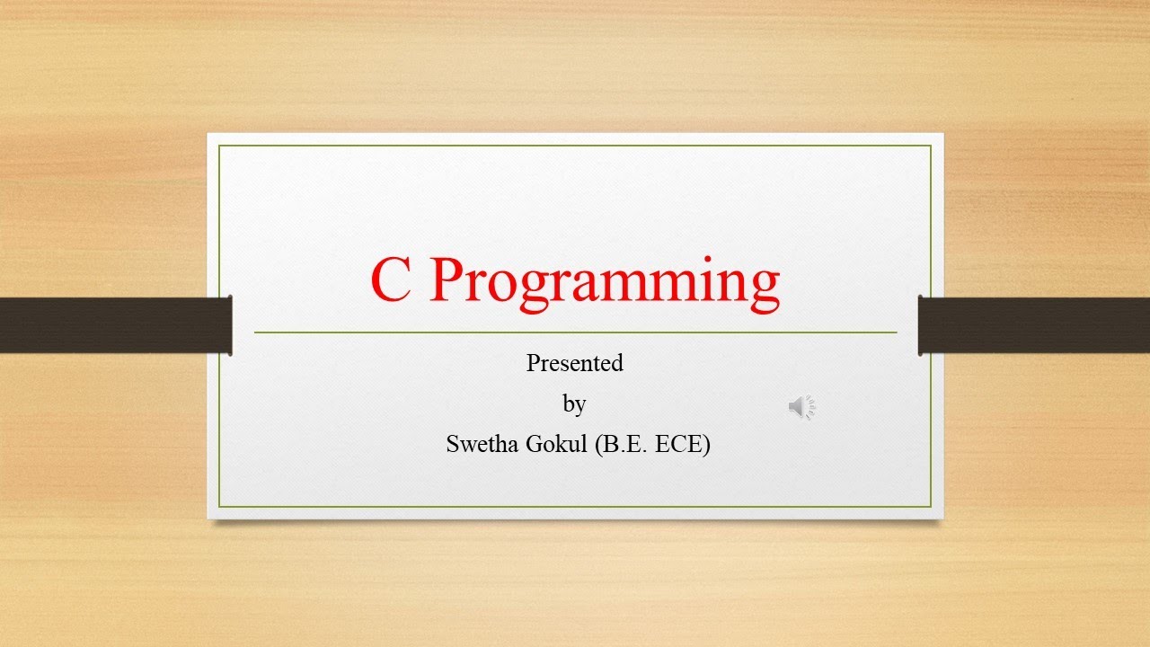 C programming Tutorial part 1 - YouTube