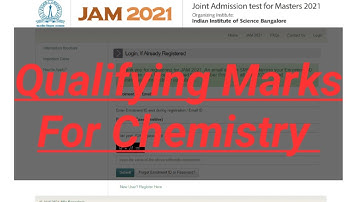 Expected Qualifying Marks for Iit Jam 2021 Chemistry #iitjam2021