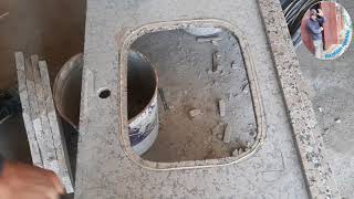 طريقتي الخاصة في تركيب حوض المطبخ من تحت الرخام to install the kitchen sink from under the marble