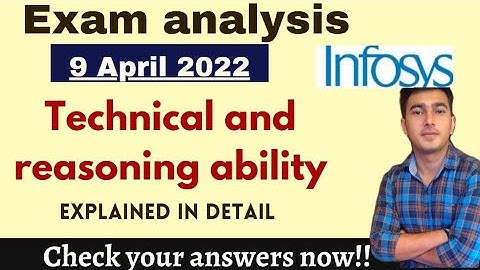 Infosys 10am Exam Analysis||9 April||Reasoning Ability Questions||Complete solution||Match your Ans|