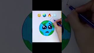 Emoji Satisfying Creative Art#Savetheearth #Painting #Shorts