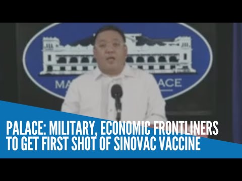 Palace: Military, economic frontliners to get first shot of Sinovac vaccine