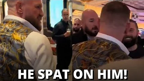 Conor McGregor confronts Khabib Nurmagomedov fan, spits on his face