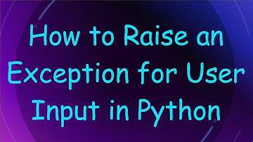 How to Raise an Exception for User Input in Python