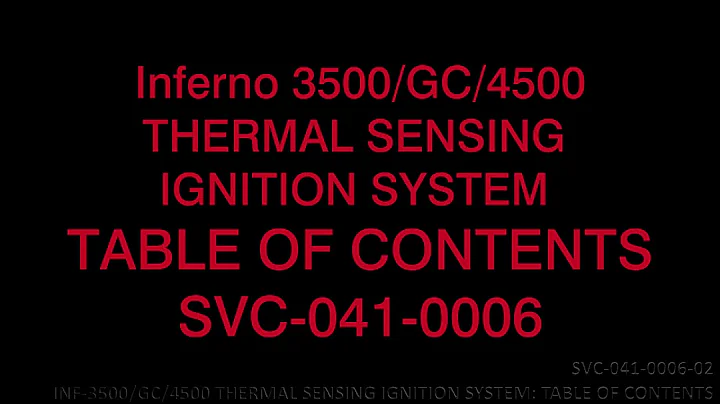 TABLE OF CONTENTS - SVC-041-0006-02 -Thermal Sensing - Alarm Codes - Inf 3500/GC/4500