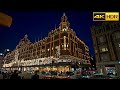 London Harrods Christmas Lights 2022🎄Kensington and Belgravia London Xmas Lights Walk [4K HDR]