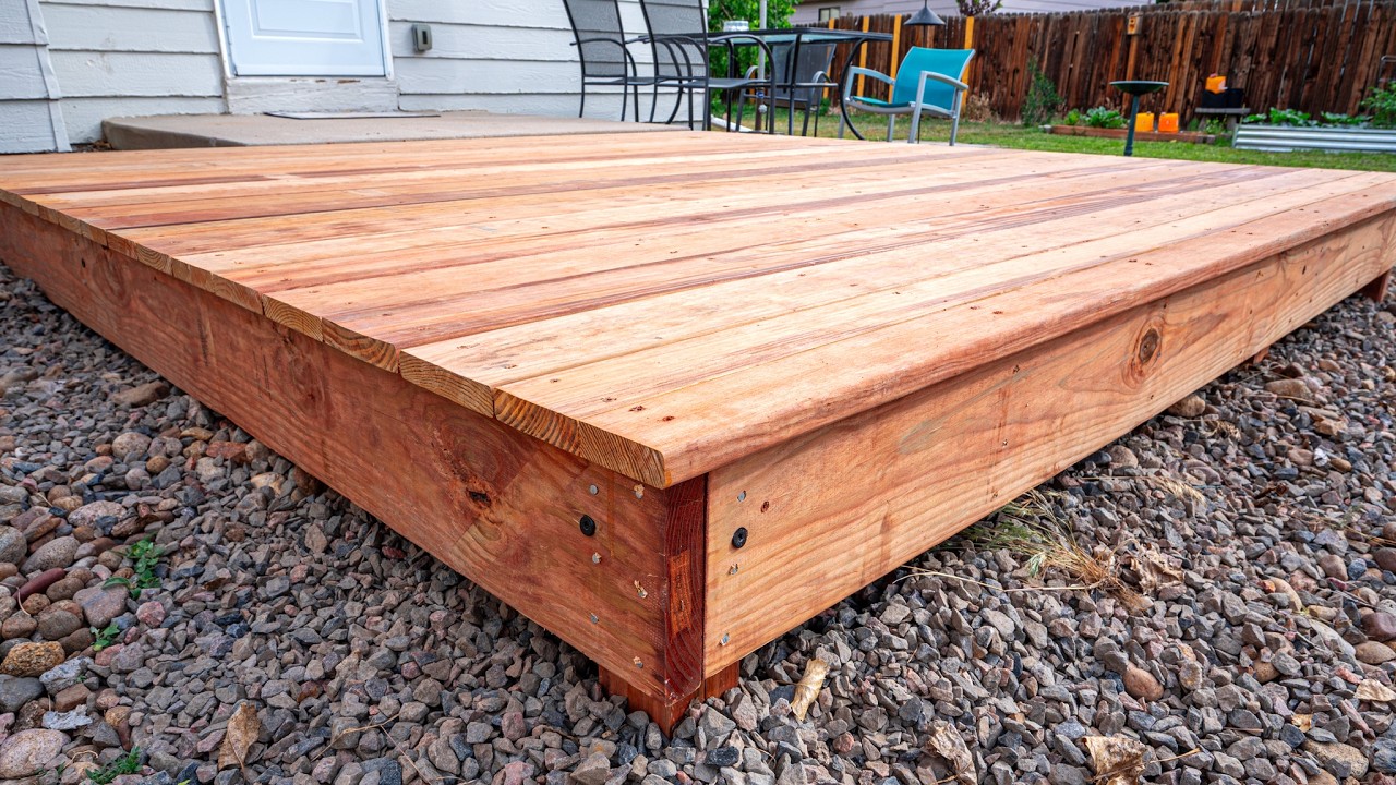 Building a Floating Deck for Under $800 - NO PERMITS - YouTube