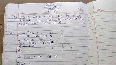 D is a point on the side BC of a triangle ABC such that ∠ADC=∠BAC. Show that CA²=CB.CD.