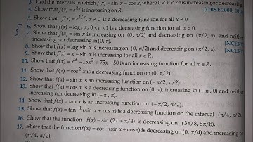 RD SHARMA EX 17.2 Q1(xxiii to xviii) TO Q10SOLUTIONS OF CHAPTER17 INCREASINGDECREASINGCLASS 12(PART2