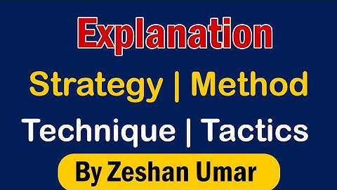 Teaching Strategy | Teaching Method  | Teaching Technique |Teaching Tactics Detail concept