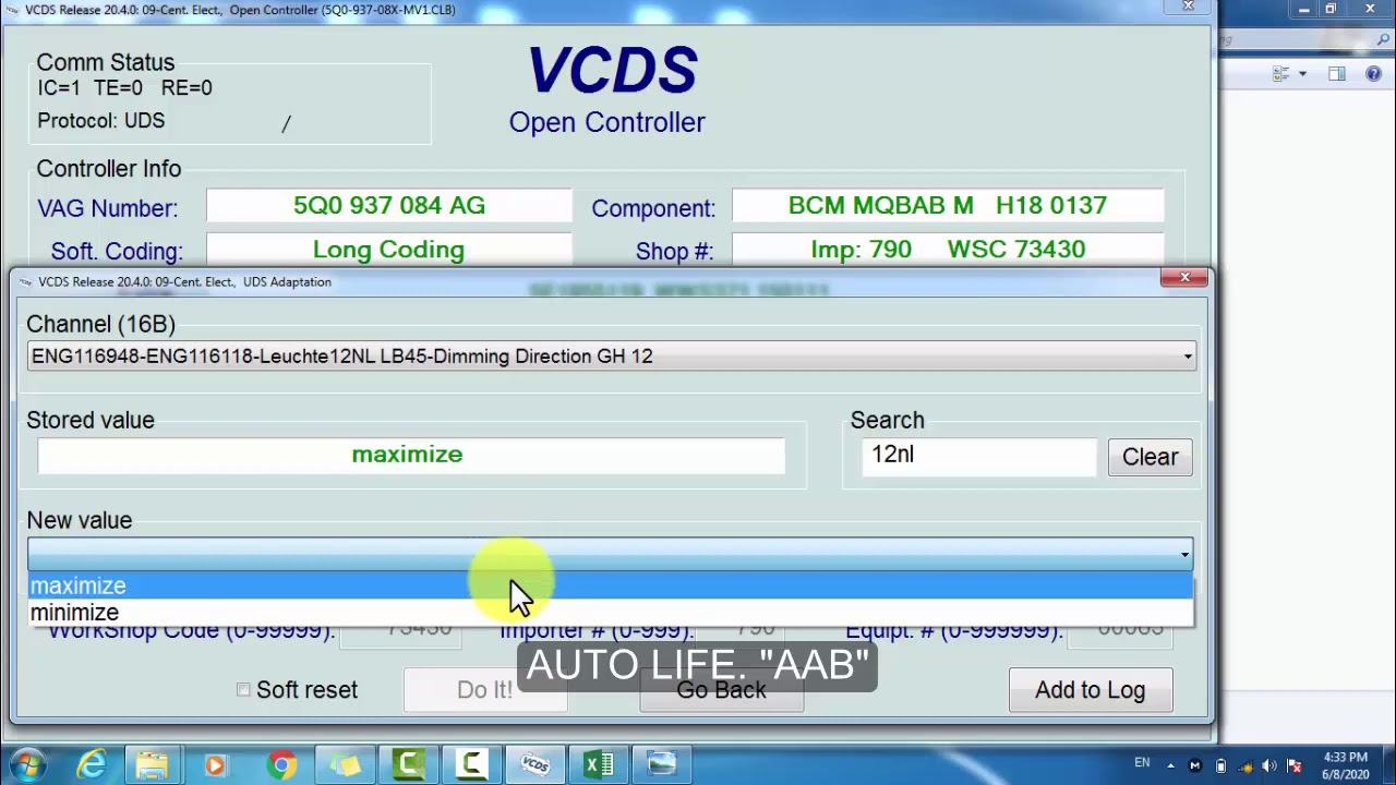 VCDS CODING Welcome home and leaving with fog light without auto switch SKODA A7. - YouTube