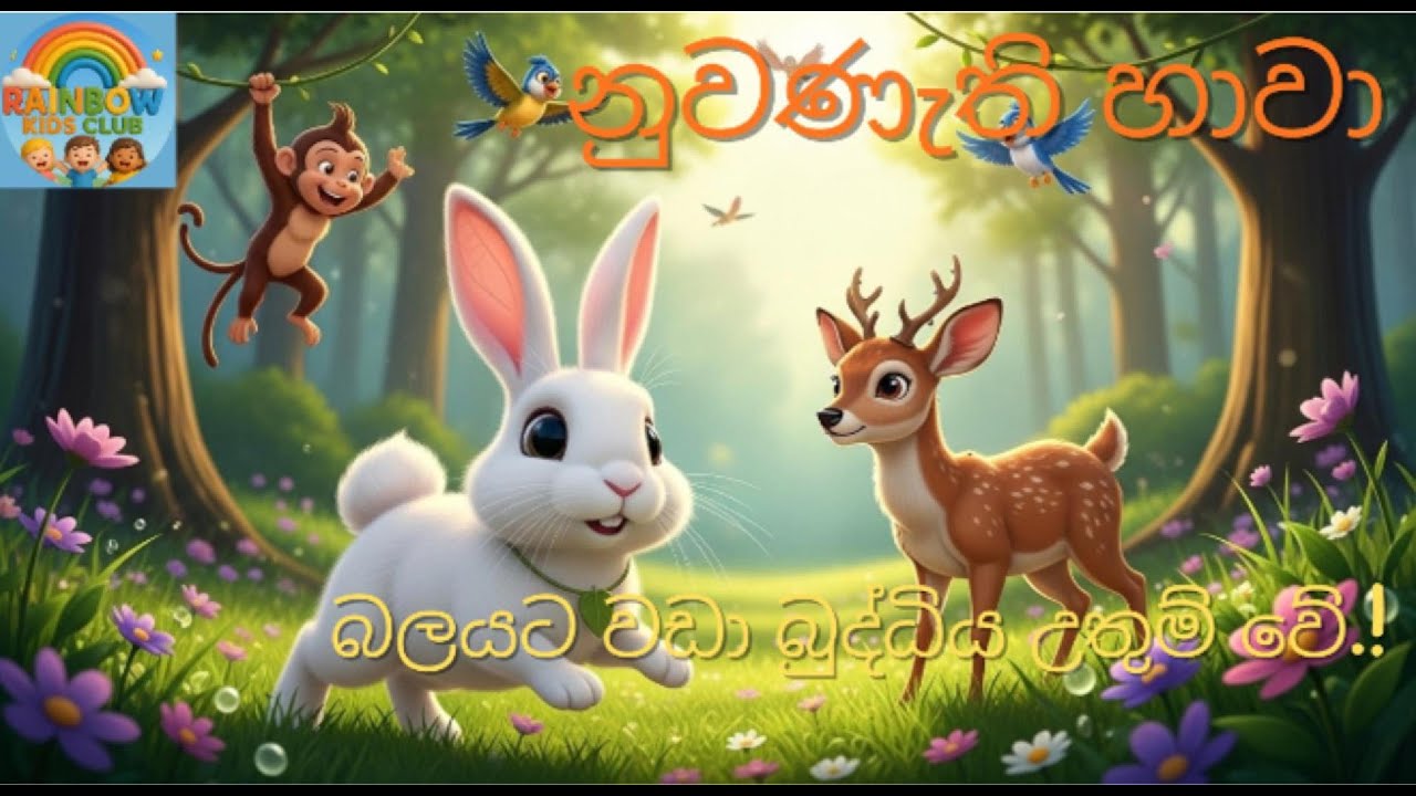 නුවණැති හාවා  Tiny Rabbit, Big Brain! 🧠🐰 | The Clever Rabbit and the Elephant | Moral Story Kid