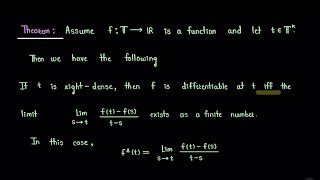 Theorem based on the concept of Delta derivative of a function on time scales.