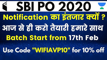 SBI PO 2020 | Basic - Batch | Use Code "WIFIAVP10" & Get 10% OFF