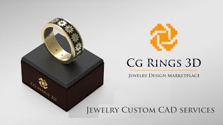 3D Wedding Ring With Enamel - Free 3D Model video