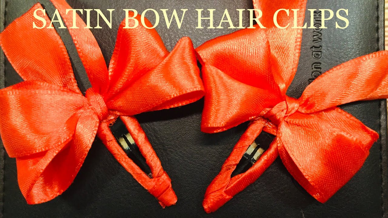 DIY BABY HAIR CLIPS HAIR BOW SATIN BOW CLIP TUTORIAL YouTube