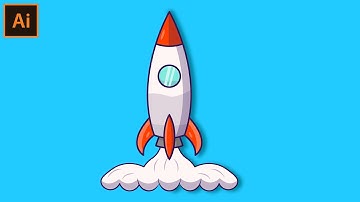Adobe Illustrator Tutorial - How to Create Flat Rocket Vector