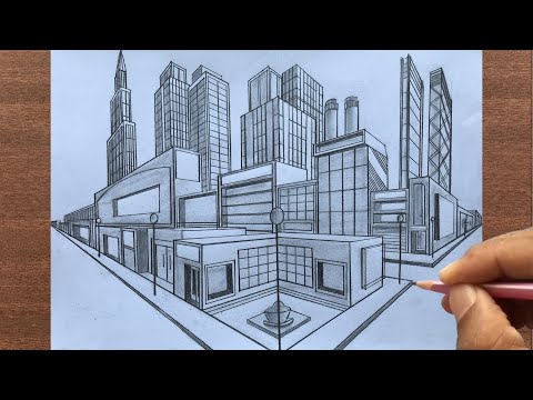 Drawing of the building in Hong Kong hand draw - Stock Illustration  [68636811] - PIXTA