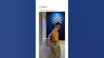 Crazy friends are throwing darts at eachother: