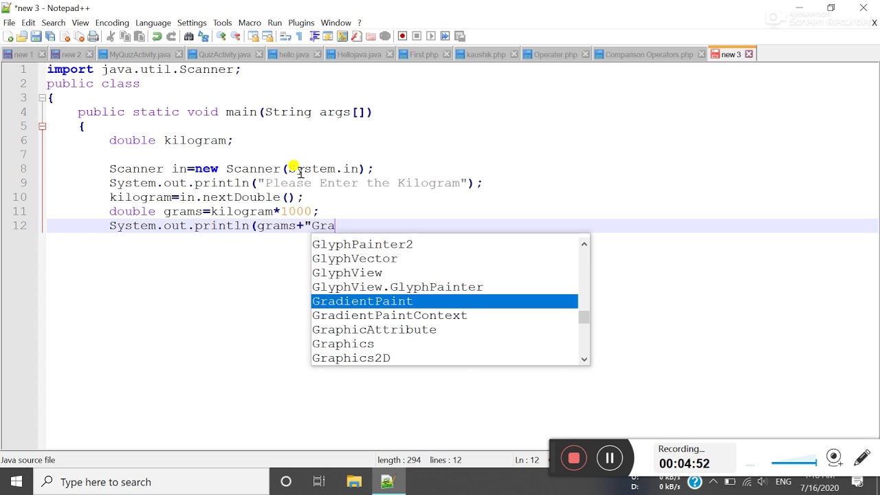 how to convert Kilogram to gram in java - YouTube