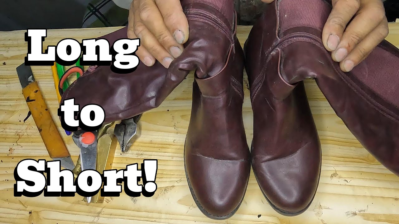 Cutting A Boot Long Leather Boots Turned Short | Stunning DIY Boot Makeover - YouTube