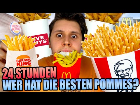 24 Stunden POMMES ESSEN BEI FAST FOOD LÄDEN🍟🤩(WER HAT DIE BESTEN?🤔)