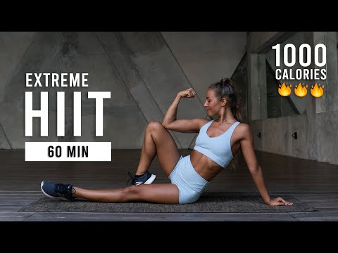 60 Min Extreme HIIT Workout For Fat Burn & Cardio (No Equipment, No Repeats)