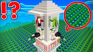 The TALLEST Security House vs Zombie Apocalypse in Minecraft - Maizen JJ and Mikey