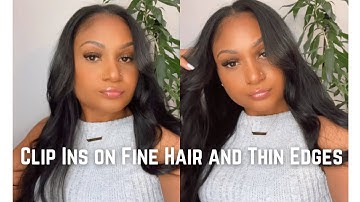 How To Install Clip ins on Fine Hair and Thin Edges | Full Sew in Look| New Method | Easy | DIY