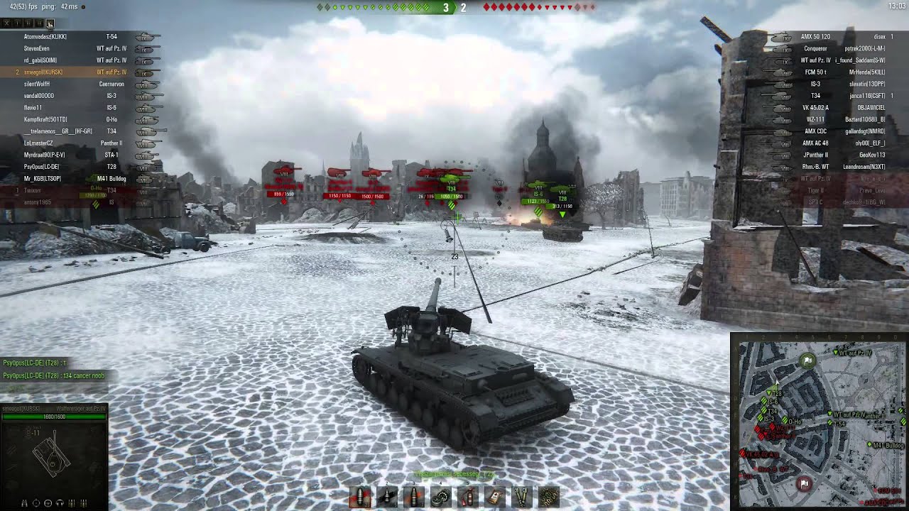 Waffentrager IV ruinberg winter Wot Gameplay Tank Ace