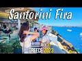 Santorini Greece Fira ( Thira ) 2023, walking tour 4k, with lots of detail shots.