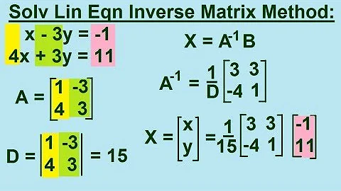 Algebra - Solving Linear Equations by Inverse Matrix Method 1/2