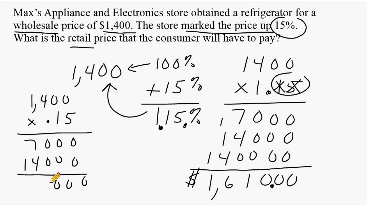 how to solve percent change word problems