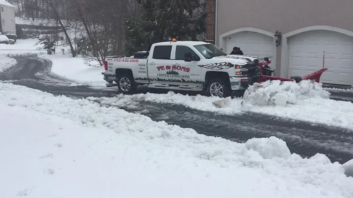 2015 chevy Duramax, with MVP3 western plow pushing Heavy wet snow