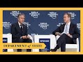 Secretary Blinken participates in a conversation with World Economic Forum President Børge Brende