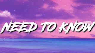 Doja Cat - Need To Know (Lyrics)