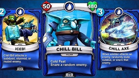 Chill Bill (Boss) attacks and spells | Skylanders Battlecast