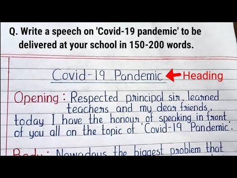 how to write speech about covid 19
