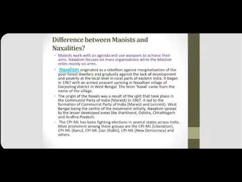 Vidéo: Différence Entre Maoïste Et Naxalite