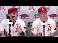 Peyton holt hudson white gabe gaeckle postgame  arkansas 9 mississippi state 6