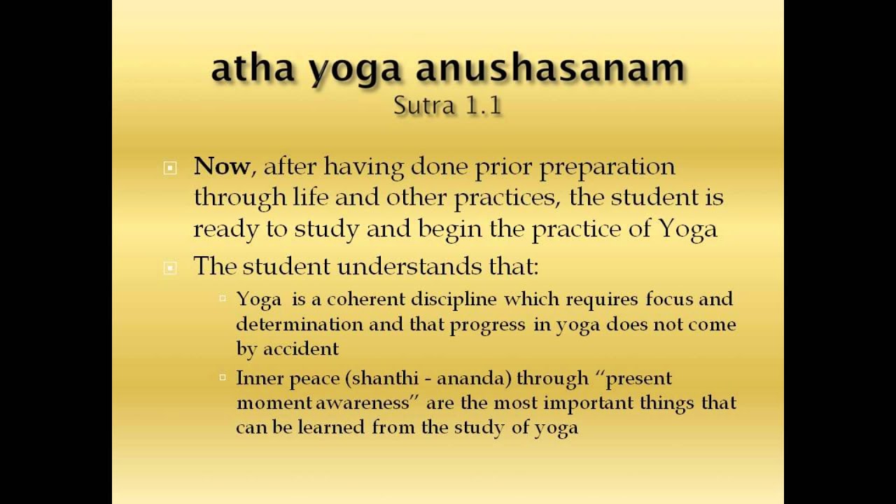 Yoga Sutra 1 YouTube