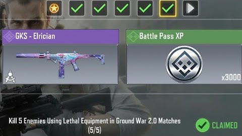 Call Of Duty Mobile Kill 5 Enemies Using Lethal Equipment in Ground War 2.0 Matches Task Complete